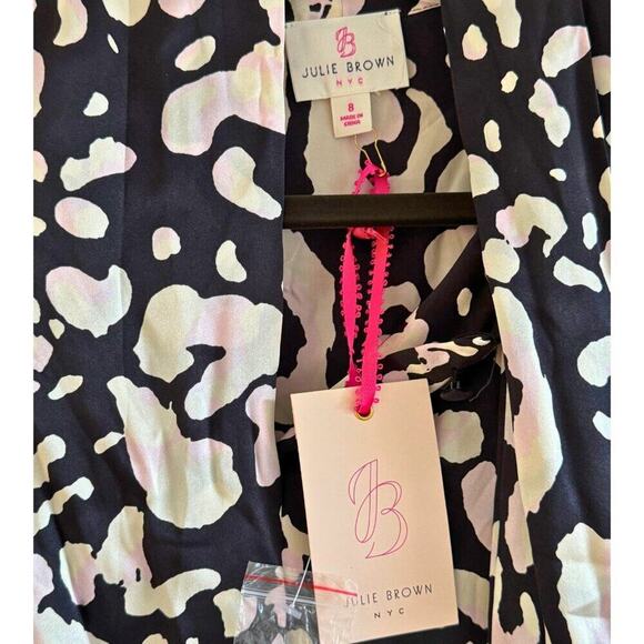 Julie Brown Abstract Animal Print Wrap Blouse NWT - Picture 2 of 7